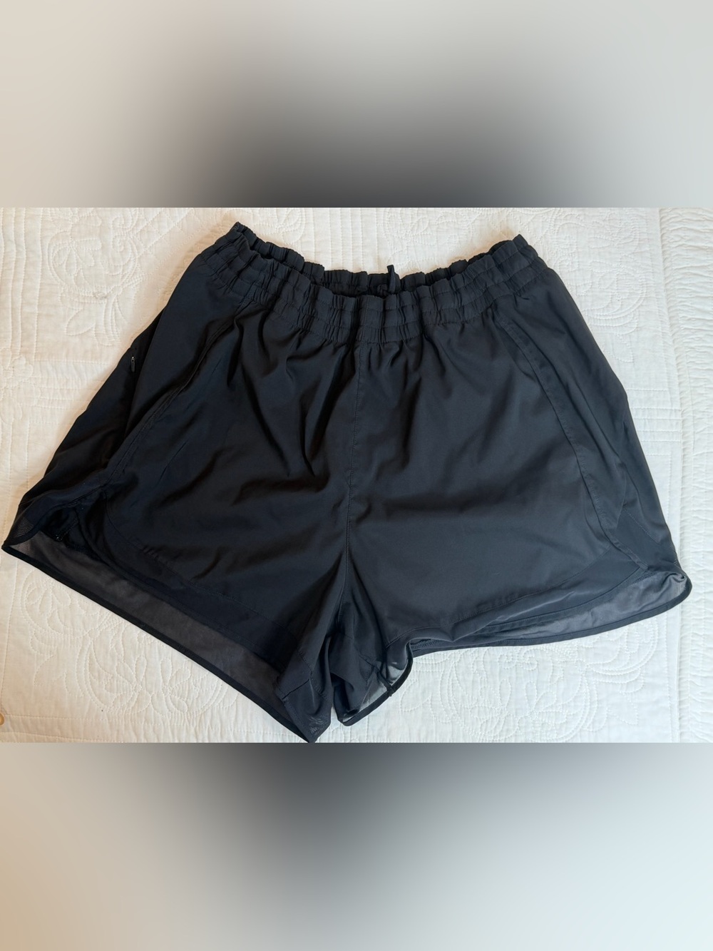 Athleta Mesh Racer Run Short 4” Black Athletic Lined Women’s 2X Shorts